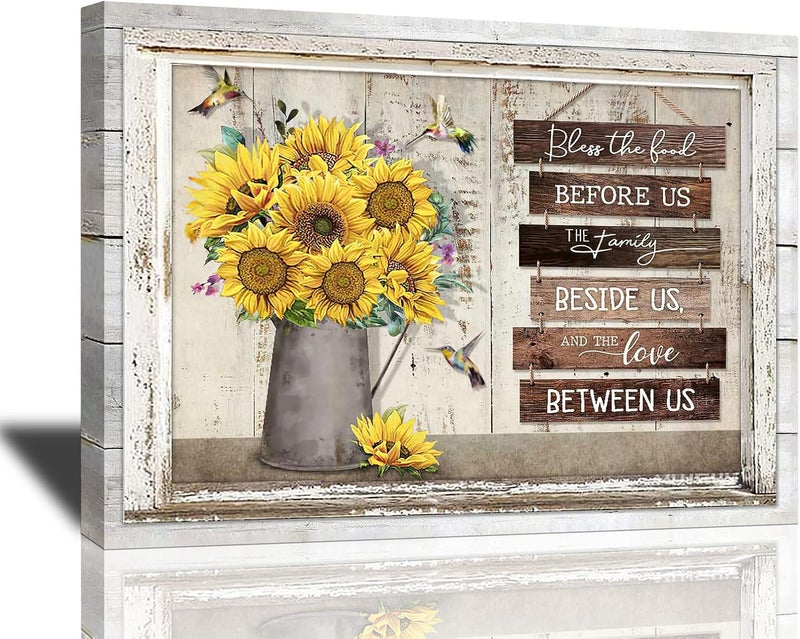 Tijuboni Rustic Sunflowers and Hummingbirds Wall Art - Image 1