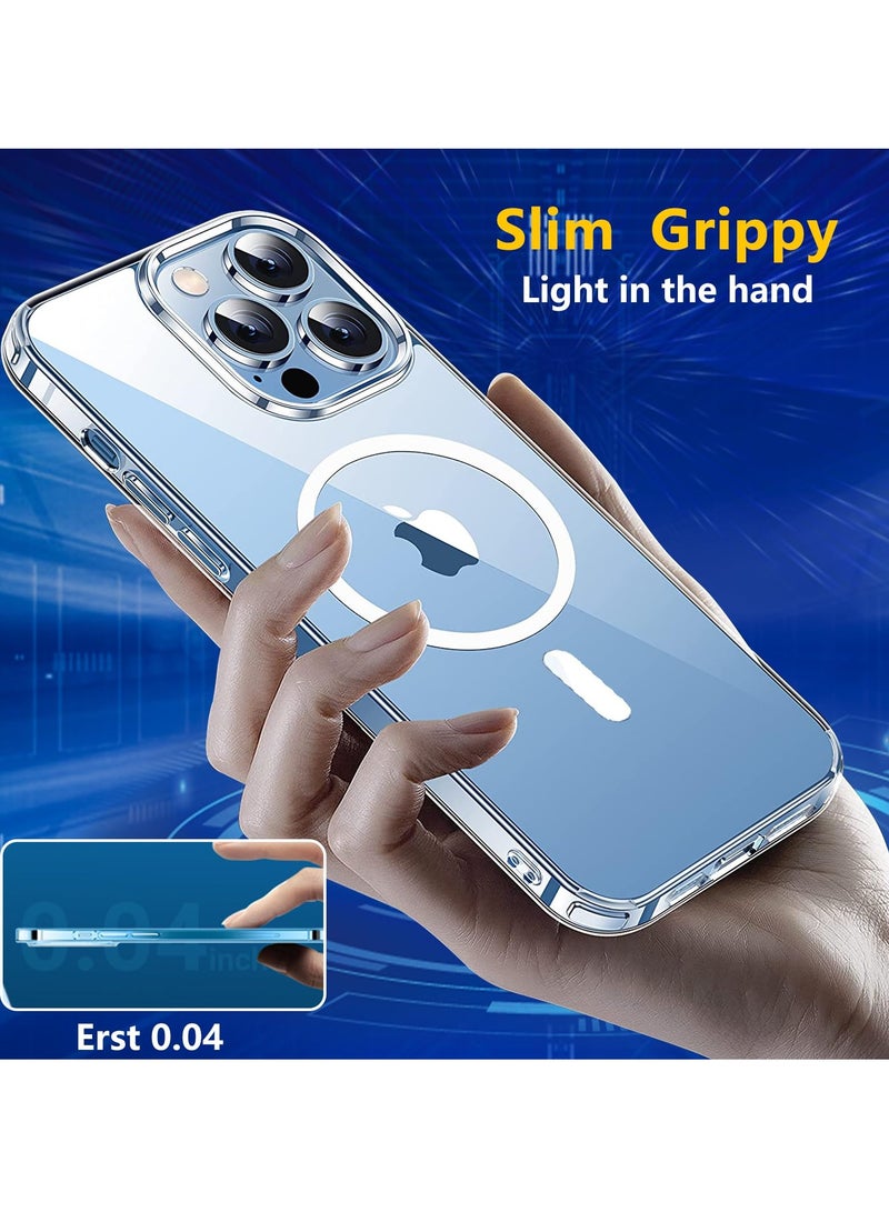 Magnetic Case Cover for iPhone 15 Pro, Compatible with MagSafe,Anti-Yellowing Crystal Clear Shockproof Protection Back Cover, Ultra Slim Strong Magnet Phone Shell Case for iPhone 15 Pro - Image 2