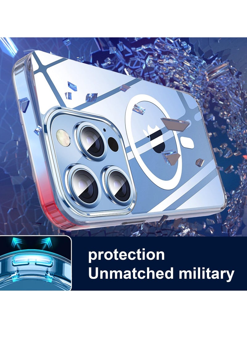 Magnetic Case Cover for iPhone 15 Pro, Compatible with MagSafe,Anti-Yellowing Crystal Clear Shockproof Protection Back Cover, Ultra Slim Strong Magnet Phone Shell Case for iPhone 15 Pro - Image 5