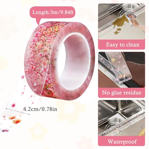 CoolShef PVC Waterproof Tape for Kitchen Sink, Washable Self-Adhesive Caulk Strip, Sealing Tape Waterproof for Bathroom, Countertop, Sink, Bathtub, Toilet Edge (4.2cm x 3m) - Image 2