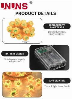 UNUNS LED String Lights,Battery Powered Fairy Lights With 20 LEDs,3 M Decoration Lighting For Home,Outdoor Indoor Patio Party Garden  - Image 4