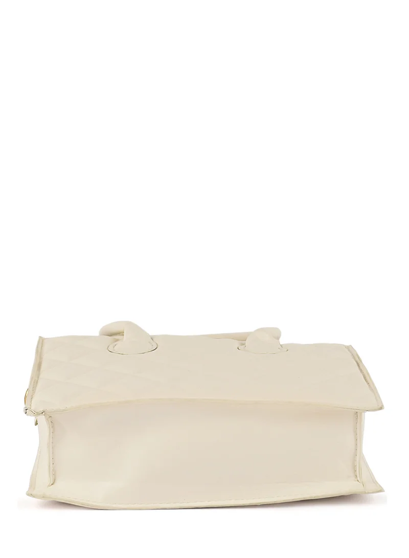 London Rag Quilted Structure Hand Bag in Off White