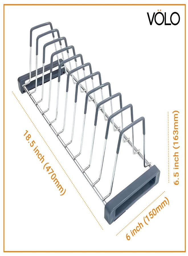 VOLO Stainless Steel Plate Rack – Space Saving Thali Holder for Kitchen Cabinet, Holds 10 Plates, Rust Resistant Dish Organizer Stand for Drying and Storage - Image 2