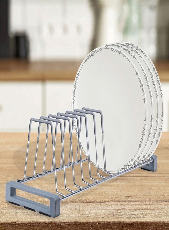 VOLO Stainless Steel Plate Rack – Space Saving Thali Holder for Kitchen Cabinet, Holds 10 Plates, Rust Resistant Dish Organizer Stand for Drying and Storage - Image 5