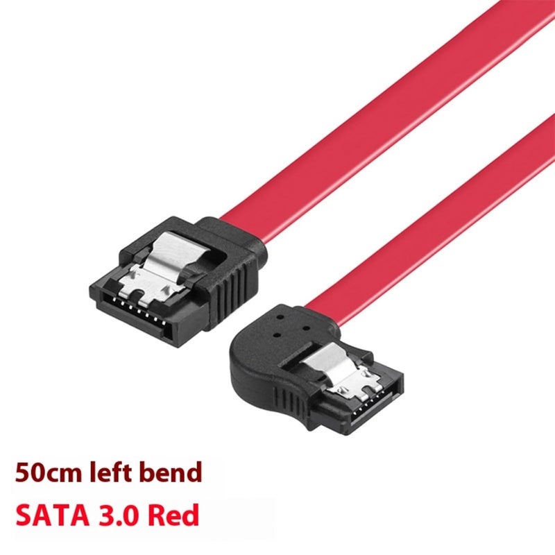 كابل بيانات SATAIII 6 جيجابت/ثانية مع قفل، مرن بطول 50 سم، تصميم موفر للمساحة SATA3.0 لأجهزة كمبيوتر الخوادم مع قفل زاوي - Image 4