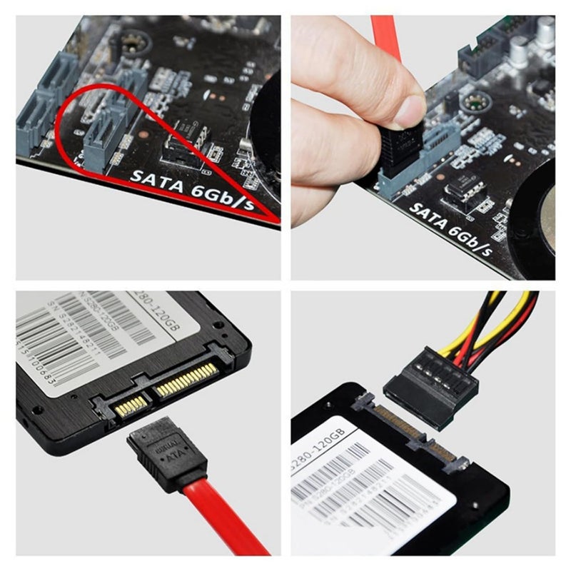 كابل بيانات SATAIII 6 جيجابت/ثانية مع قفل، مرن بطول 50 سم، تصميم موفر للمساحة SATA3.0 لأجهزة كمبيوتر الخوادم مع قفل زاوي - Image 2