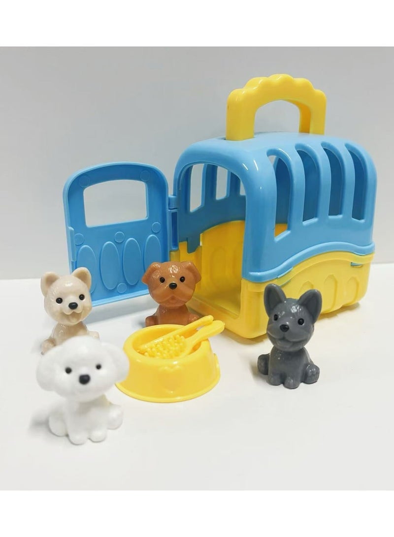 8-Piece Children's playhouse pet toy set Plastic Miniature Pretend Play Toy Set For Kids  - Image 3