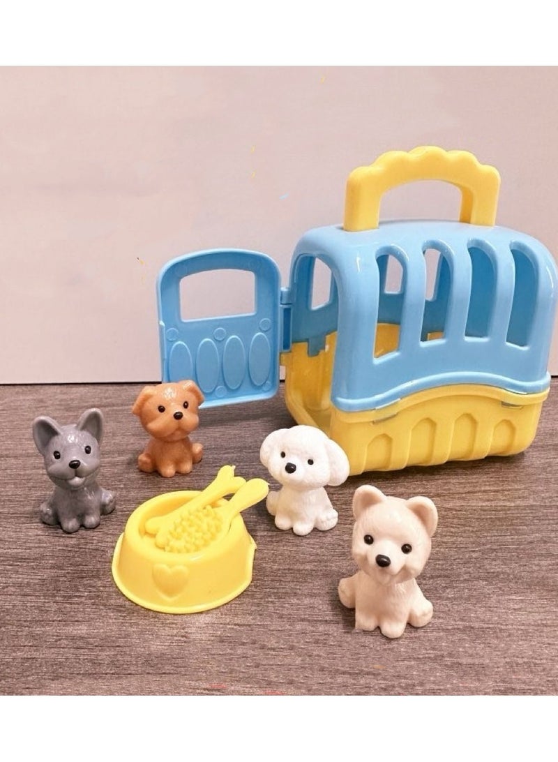 8-Piece Children's playhouse pet toy set Plastic Miniature Pretend Play Toy Set For Kids  - Image 5