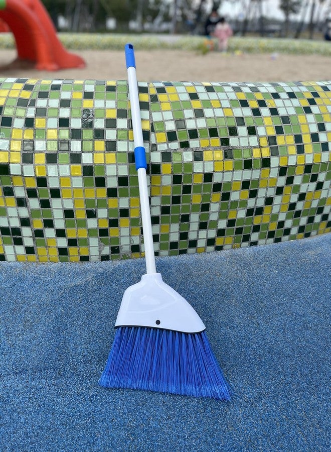 BSMstone Small Broom - Indoor or Outdoor Portable Broom with Adjustable Handle, Cleaning Little Helper for Housekeeping, Office, Working Desk, and Pet Nest(White&Blue) - Image 5