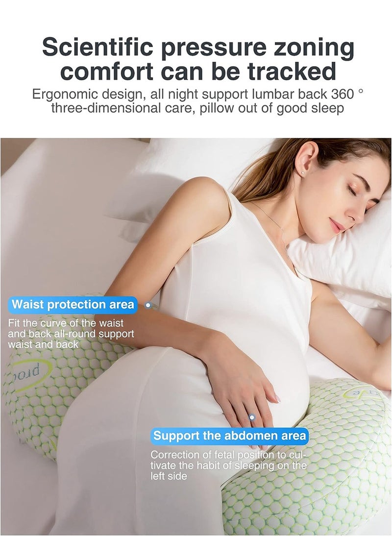 LEOKOR Maternity Pillow, Pregnancy Pillow for Sleeping, Soft Baby Bub Maternity Pillow with Detachable and Adjustable Pillow Cover, Pregnancy Body Pillow Support Legs, Back, Belly  - Image 2