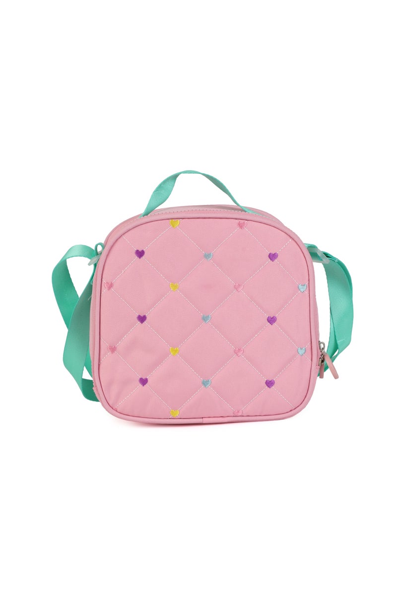 Girls 3-in-1 School Backpack Set – Lightweight Quilted Bag, Lunch Bag & Pencil Case – Pink , Adjustable Straps, Durable for Primary & Elementary Students - Image 2