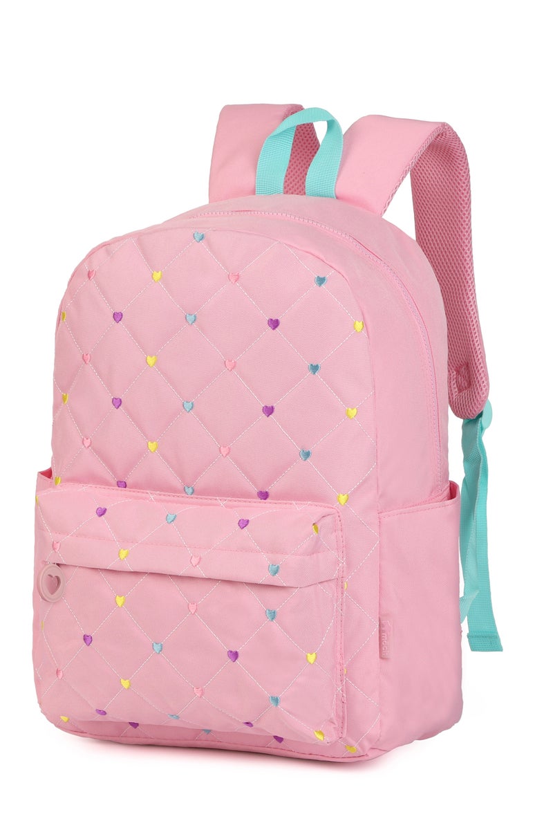 Girls 3-in-1 School Backpack Set – Lightweight Quilted Bag, Lunch Bag & Pencil Case – Pink , Adjustable Straps, Durable for Primary & Elementary Students - Image 5