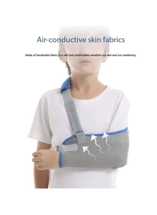 Kids Arm Sling Shoulder Immobilizer with Waist Strap Sponge Filled Design Arm Support Brace for Children Boys Girls - Image 2