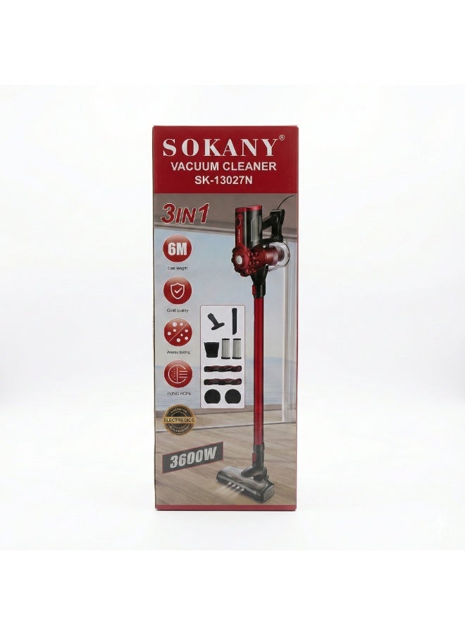 سوكاني مكنسة سوكاني العمودية 3 في 1 موديل SK-13027N - قوة 3600 وات، سلك 6 أمتار، رأس بإضاءة LED - Image 2