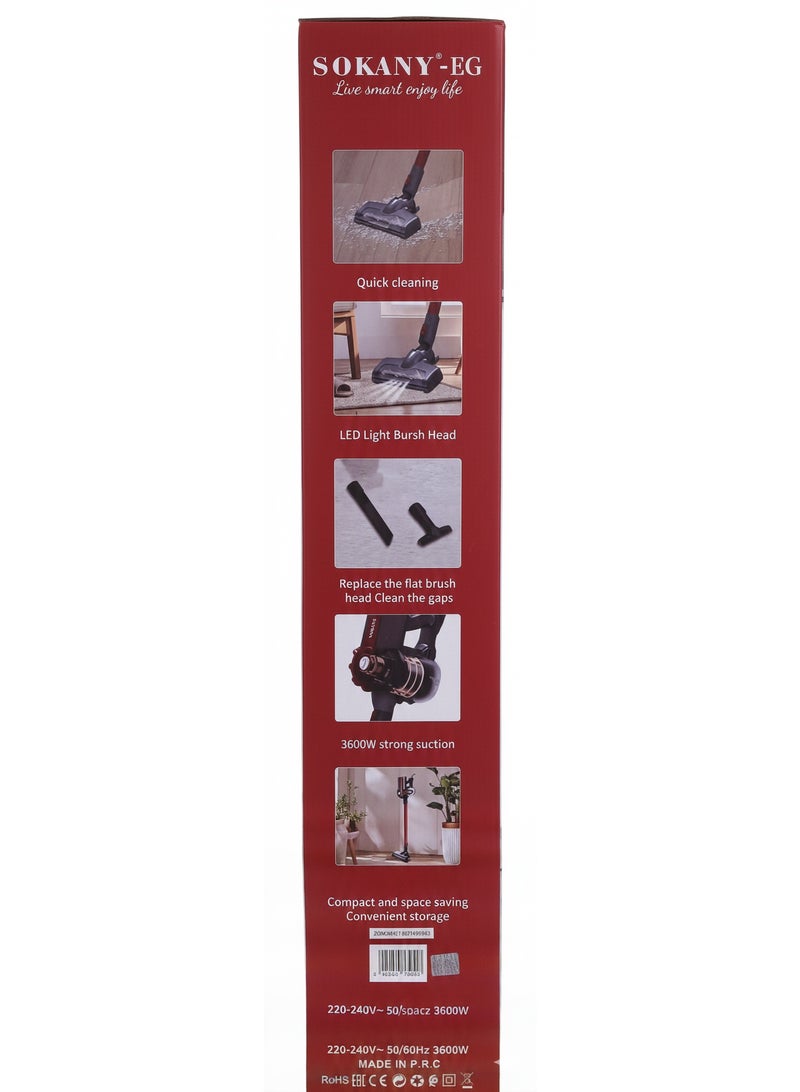 سوكاني مكنسة سوكاني العمودية 3 في 1 موديل SK-13027N - قوة 3600 وات، سلك 6 أمتار، رأس بإضاءة LED - Image 3