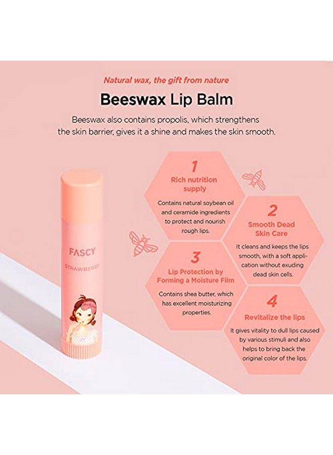 Fascy Lollipop Lip Balm Premium Korean Beeswax Moisturizing Shea Butter Natural Soybean And Vitamin E Parabenfree Small (0.13 Oz) (Strawberry) - Image 4