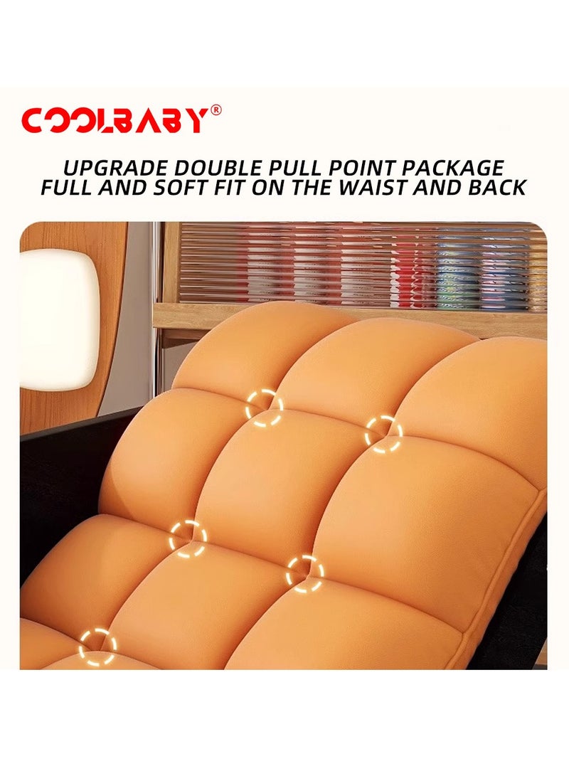 كول بيبي كرسي هزاز خارجي من CoolBaby، كرسي هزاز على شكل قمر، كرسي أريكة داخلي لغرفة النوم، غرفة المعيشة، الشرفة، الحديقة، العشب - أصفر - Image 4