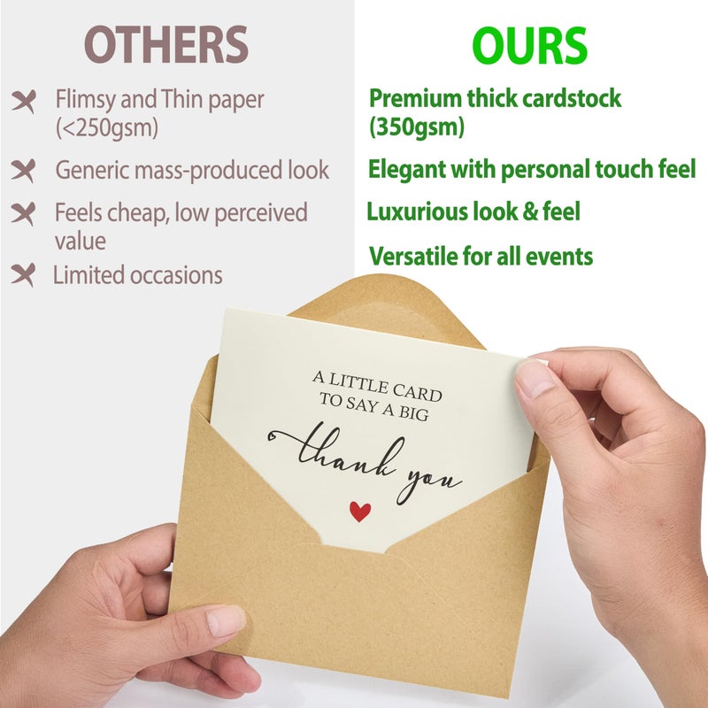ISPONRE 25 Pack Premium Elegant Thank You Cards with Envelopes & Stickers â€“ Blank Inside Personalized Notes, Perfect for Weddings, Baby Showers, Small Business, Bridal Showers, Birthdays, Graduations & Gifts - Image 4
