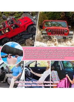 Bukela Roll Bar Grab Handles Grip Handle for Jeep Wrangler YJ TJ JK JKU JL JLU Sports Sahara Freedom Rubicon Unlimited X Gladiator JT 1955-2022 UTV ATV Premium Paracord (Pink 2 Pack)  - Image 4