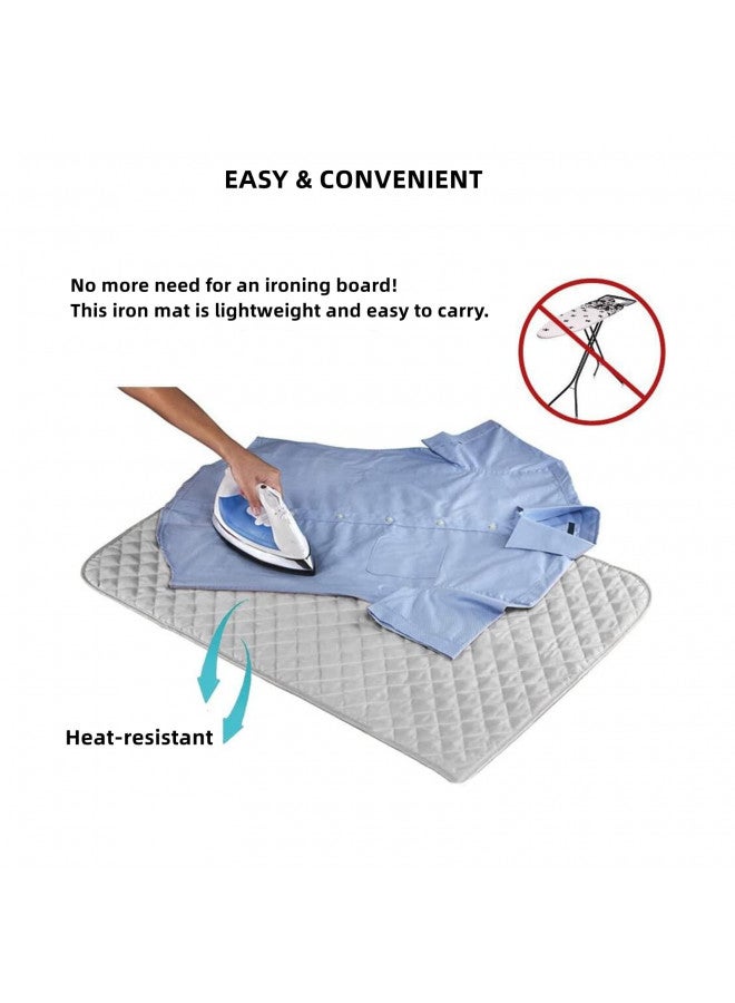 Sanseenia Magnetic Ironing Mat Blanket Ironing Board Replacement, Iron Board Alternative Cover, Portable Travel Ironing Pad, Quilted Heat Resistant Ironing Pad Cover for Washer, Dryer, Table Top 33"X 19" (Gray) - Image 3