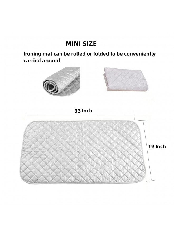 Sanseenia Magnetic Ironing Mat Blanket Ironing Board Replacement, Iron Board Alternative Cover, Portable Travel Ironing Pad, Quilted Heat Resistant Ironing Pad Cover for Washer, Dryer, Table Top 33"X 19" (Gray) - Image 2