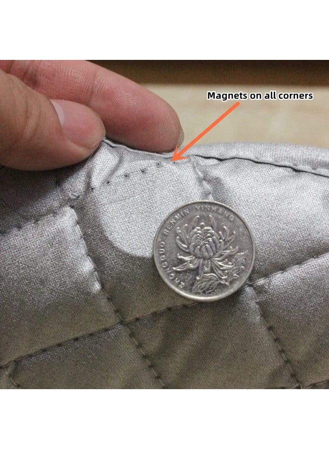 Sanseenia Magnetic Ironing Mat Blanket Ironing Board Replacement, Iron Board Alternative Cover, Portable Travel Ironing Pad, Quilted Heat Resistant Ironing Pad Cover for Washer, Dryer, Table Top 33"X 19" (Gray) - Image 4