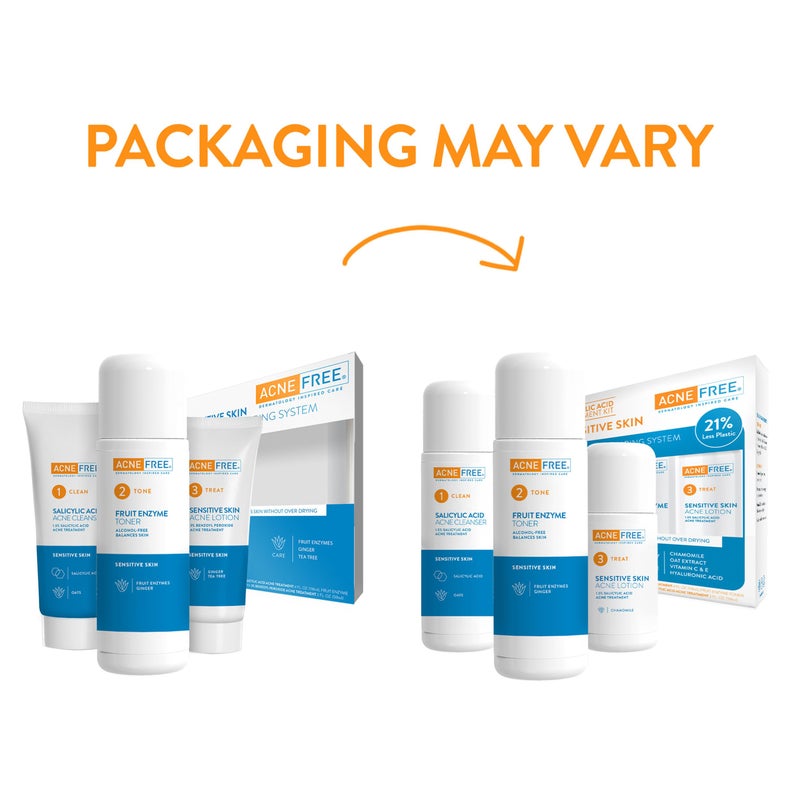 AcneFree 3 Step Acne Treatment Kit Salicylic Acid Acne Face Wash and Alcohol Free Toner with Benzoyl Peroxide Lotion, Anti Acne Solution for Teenagers and Adults for Sensitive Skin, 3 Piece Set, Tea Tree - Image 2