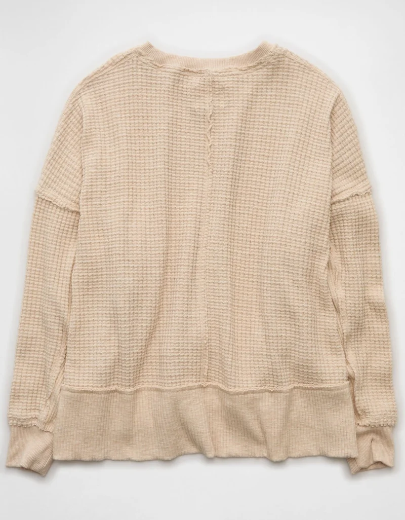 American Eagle  AE Big Hug Crew Neck Waffle Sweatshirt for Women | Best Price UAE