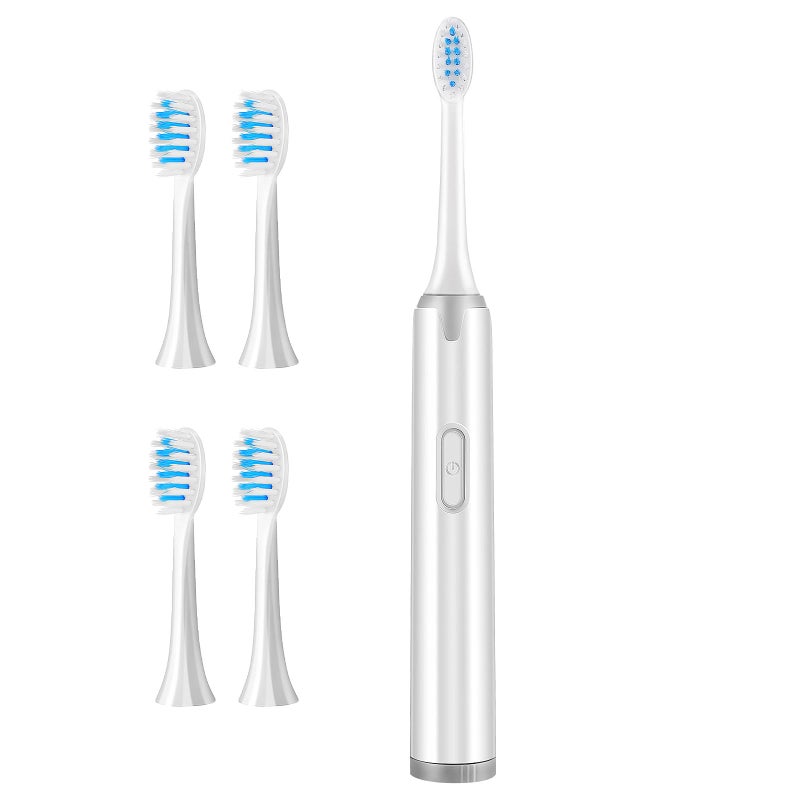 Electric Toothbrush For Adults Waterproof Sonic Cleaning With 5 Soft Brush Heads Battery Powered - Image 2