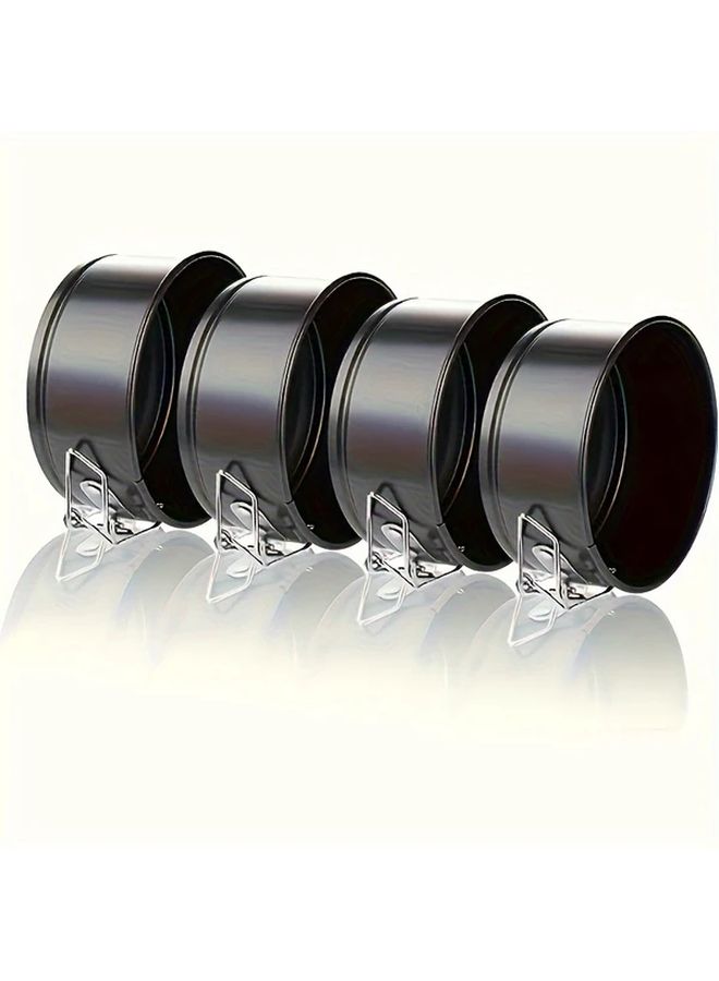 4 Piece Set 4 Inch Springform Cake Pans Non Stick Round Baking Molds Oven Accessories - Image 2