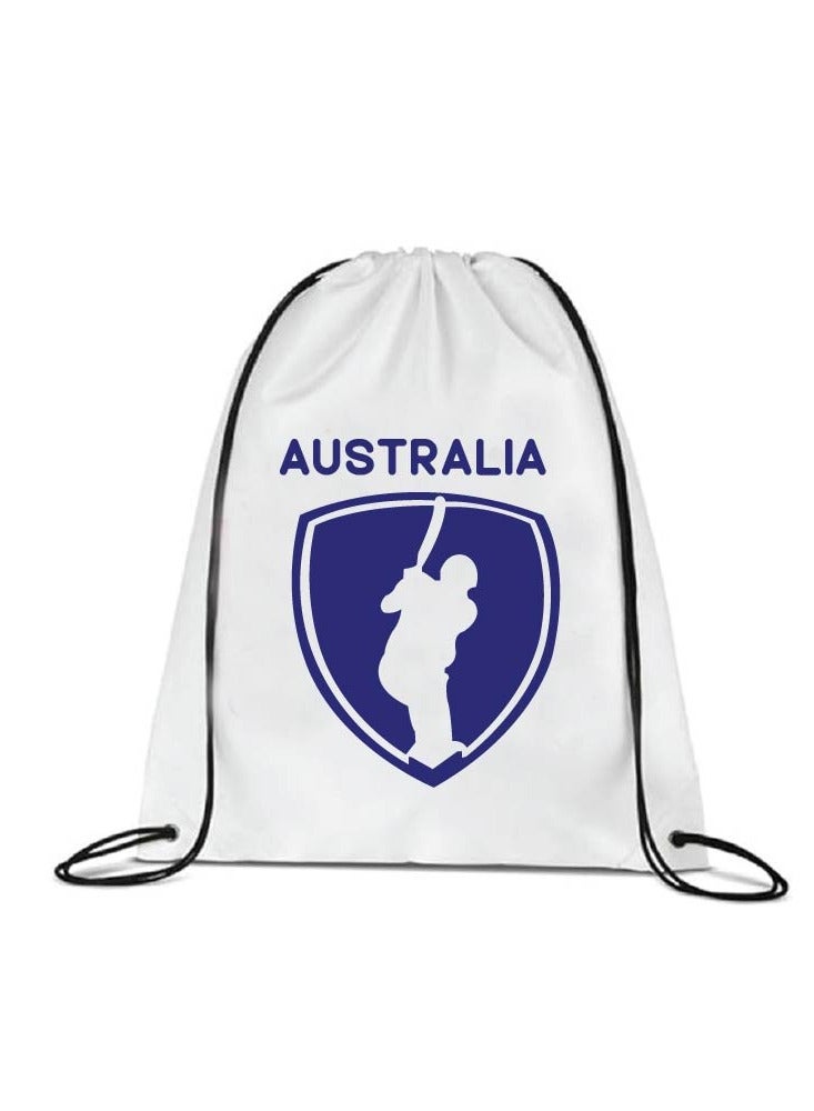 حزمة كومبو لمشجعي رياضة الكريكيت الأسترالية - عبوة من 3 قطع - حقيبة برباط وعلم يدوي وقبعة - مجموعة كومبو لعشاق الكريكيت الأسترالية - مثالية لمباريات وأحداث الكريكيت - Image 3