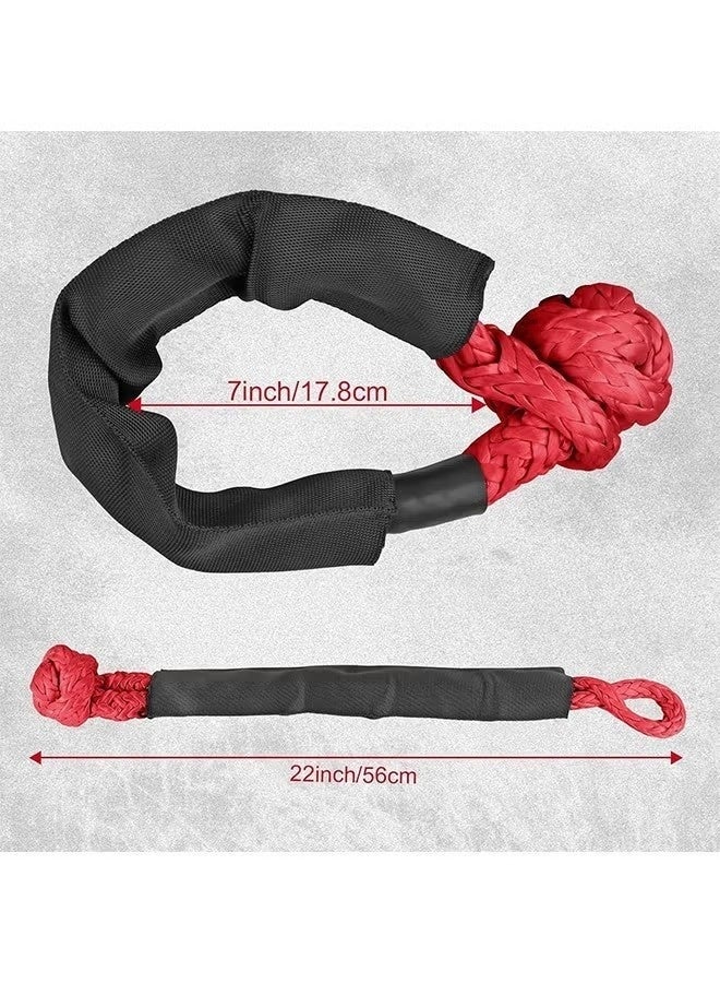 Red Soft Shackles For Recovery, Set of Two 1/2 Inch X 22 Inch (38,000lbs Breaking Strength) Soft Shackle Rope Synthetic with Protective Sleeve for Boating SUV ATV Truck Recovery(Red, 2 Pack) - Image 2