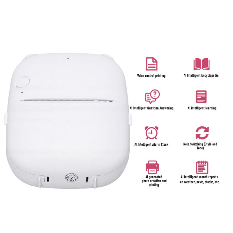 طابعة ملصقات محمولة بدون حبر، لاسلكية، بتطبيق ومراقبة صوتية، طابعة حرارية للأطفال، للسفر والمنزل والمدرسة والمكتب، هدية - Image 3