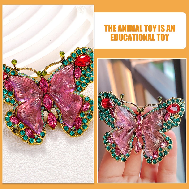 Rhinestone Brooch Dress Pin Butterfly Shape Alloy Material Fashionable Versatile Jewelry For Weddings 1Pack - Image 5