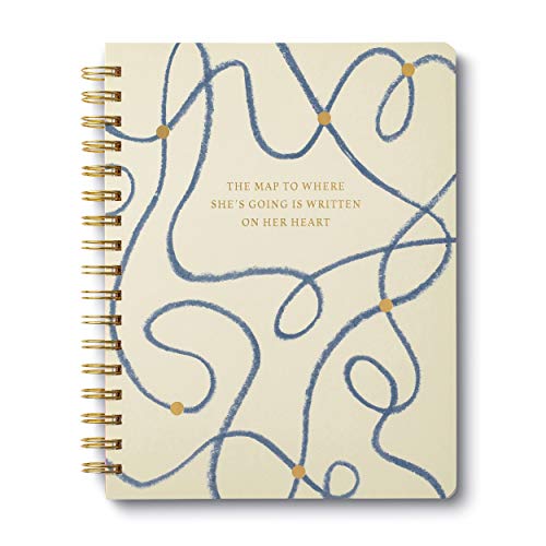 Compendium Spiral Notebook - The map to where she’s going is written on her heart. — A Designer Spiral Notebook with 192 Lined Pages, College Ruled, 7.0”W x 9.25”H - Image 1
