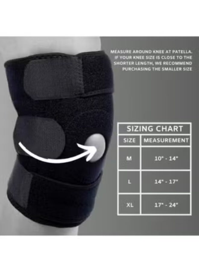 دعامة ركبة مقاس XL – دعامة مزدوجة مع فتحة للرضفة، قابلة للتعديل، لدعم إصابات ACL وتمزق الغضروف - Image 2