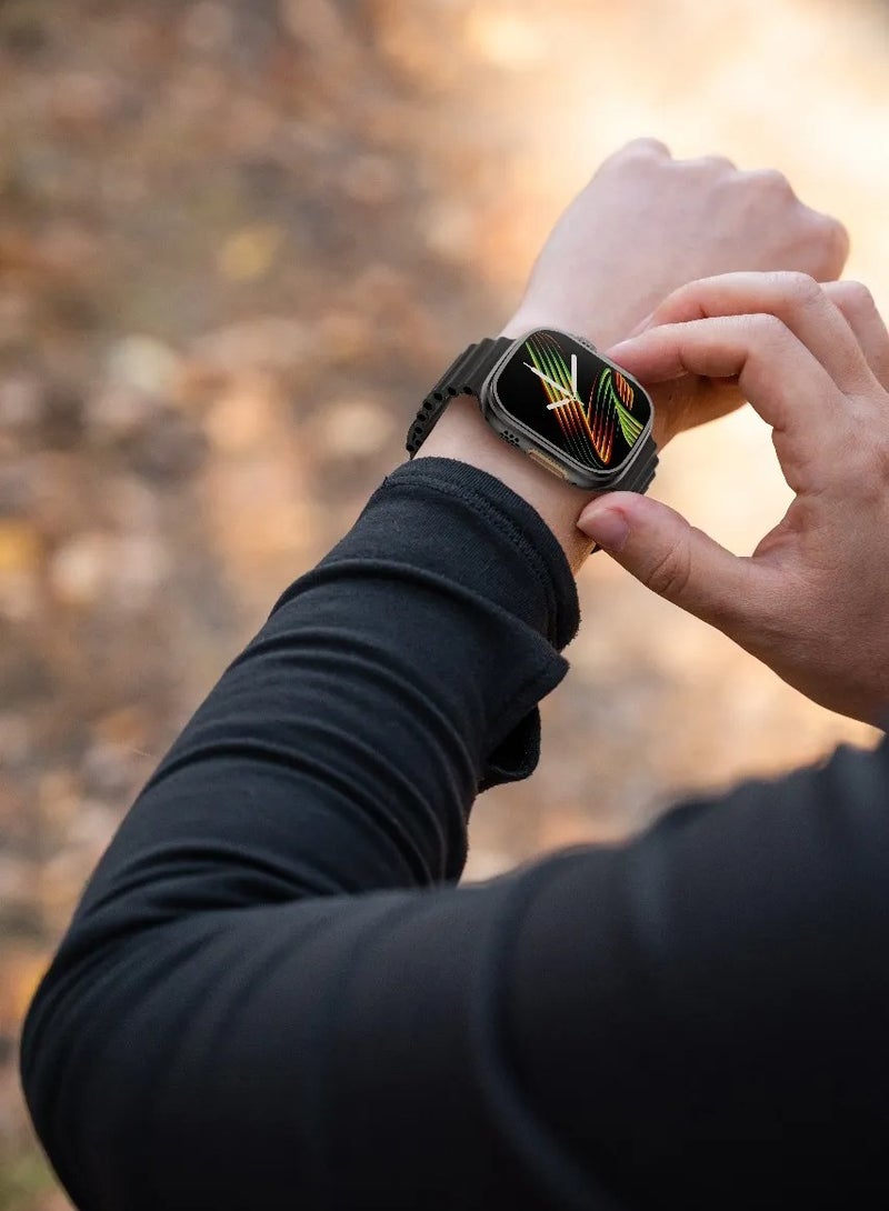 GREEN LION Communicate Ultra Smart Watch AMOLED 1.85 inch Display Compatible with iOS & Android / Ai Assistant ChatGPT / Bluetooth Calls / IP68 Waterproof / 5 Days Working Time / Built-In Game, WhatsApp, Flashlight, Ai Painting Mode, Find My Watch - Black - Image 5