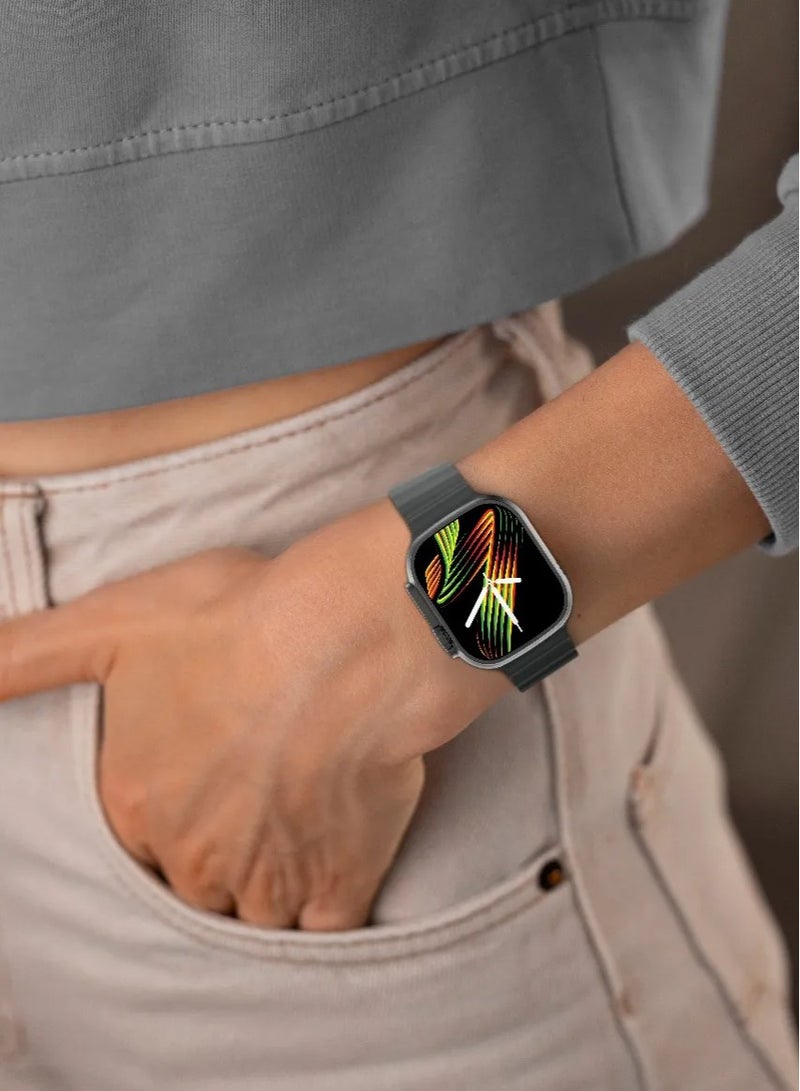 GREEN LION Communicate Ultra Smart Watch AMOLED 1.85 inch Display Compatible with iOS & Android / Ai Assistant ChatGPT / Bluetooth Calls / IP68 Waterproof / 5 Days Working Time / Built-In Game, WhatsApp, Flashlight, Ai Painting Mode, Find My Watch - Black - Image 2