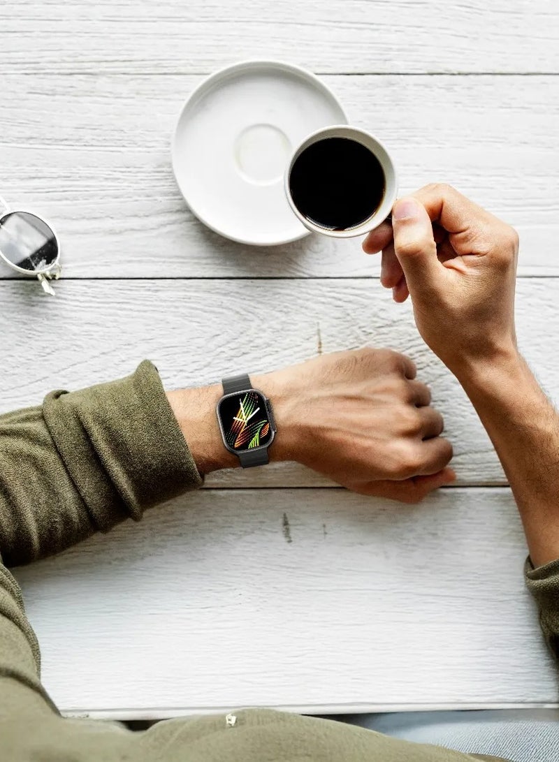 GREEN LION Communicate Ultra Smart Watch AMOLED 1.85 inch Display Compatible with iOS & Android / Ai Assistant ChatGPT / Bluetooth Calls / IP68 Waterproof / 5 Days Working Time / Built-In Game, WhatsApp, Flashlight, Ai Painting Mode, Find My Watch - Black - Image 4