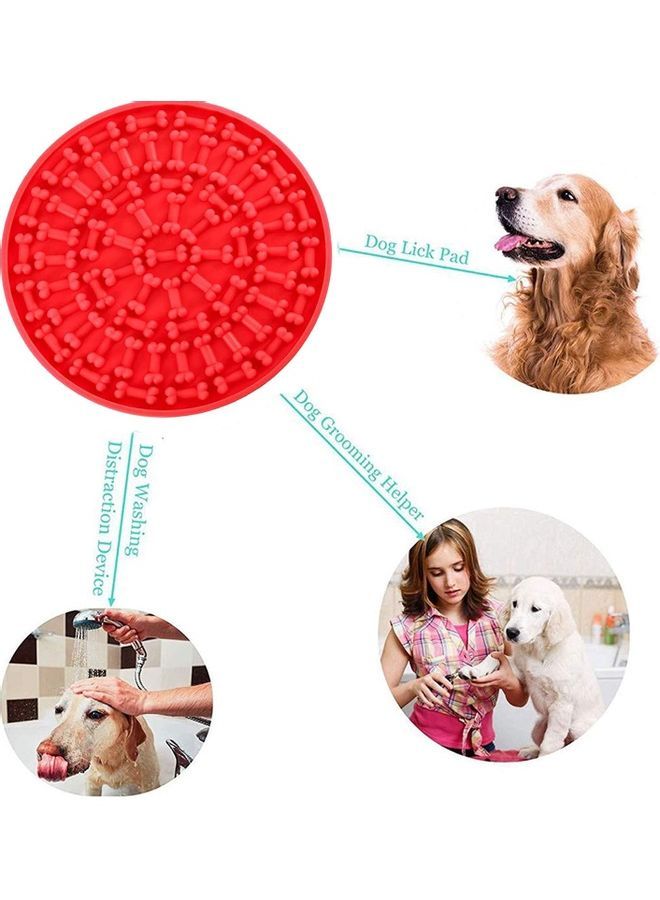 NIBEMINENT Silicone Slow Feeder Dog Treat Dispensing Mat Red 5.9 x 5.9inch - Image 4