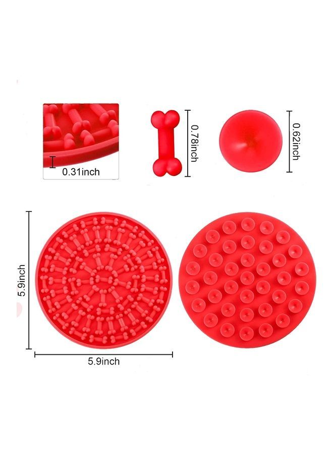 NIBEMINENT Silicone Slow Feeder Dog Treat Dispensing Mat Red 5.9 x 5.9inch - Image 2