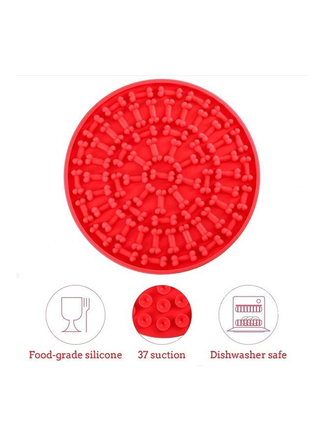 NIBEMINENT Silicone Slow Feeder Dog Treat Dispensing Mat Red 5.9 x 5.9inch - Image 3