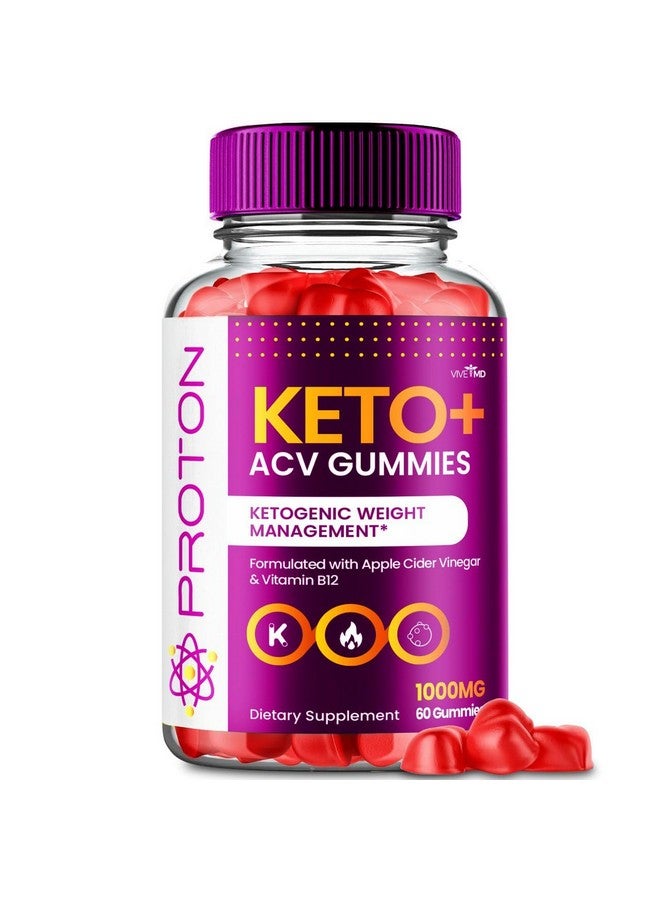 VIVE MD Proton Keto ACV Gummies Advanced Weight Management, Protein Keto ACV Gummies, Proton Keto Plus Gummies with Apple Cider Vinegar Supplement 1000mg, Proton Keto+ACV Gummies Reviews (1 Pack) - Image 1
