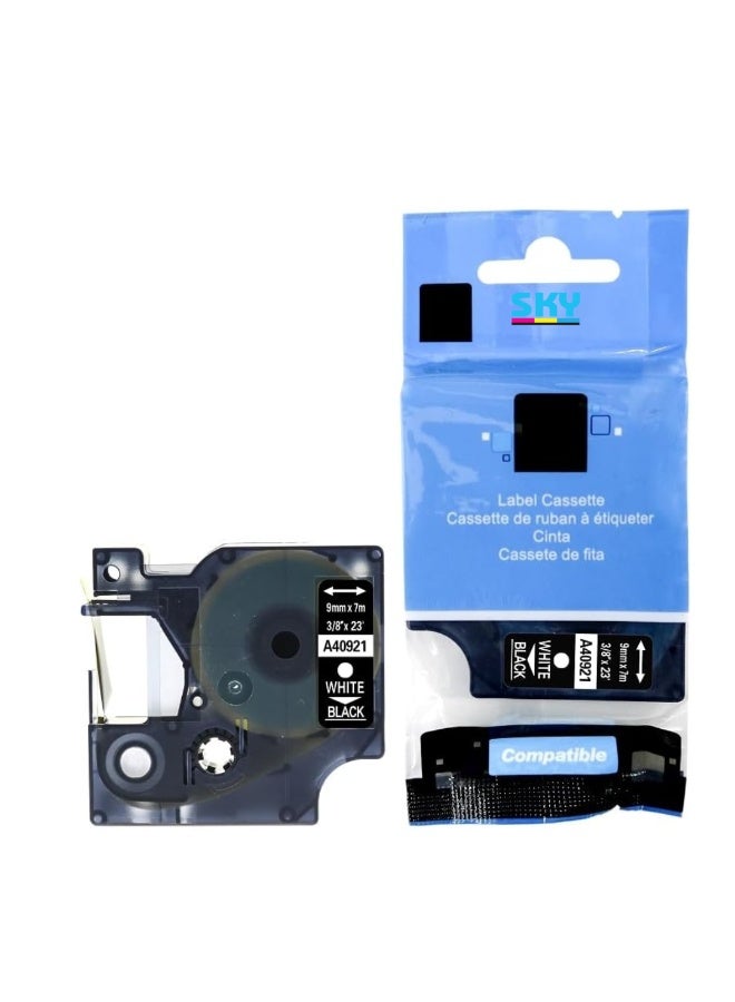 9mm  White on Black D1 tape for Dymo LM 160 210D 500TS 280 360D PnP Label Makers