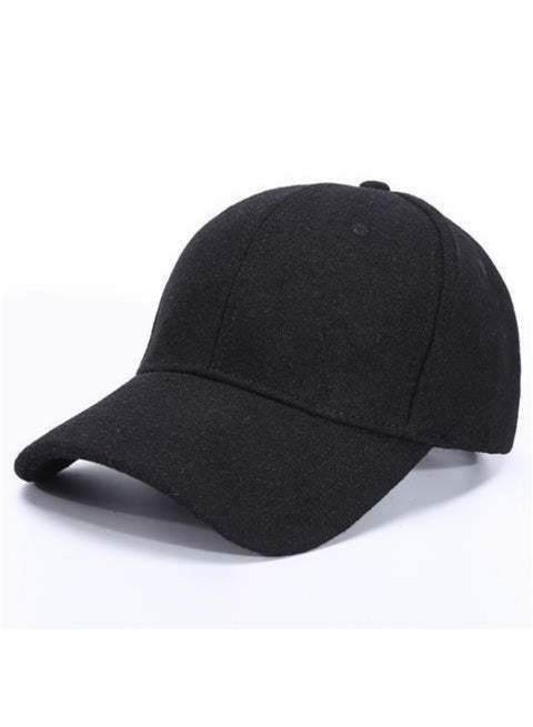 Wool Blend Baseball Cap - Soft-Structured Winter Hat with Adjustable Buckle