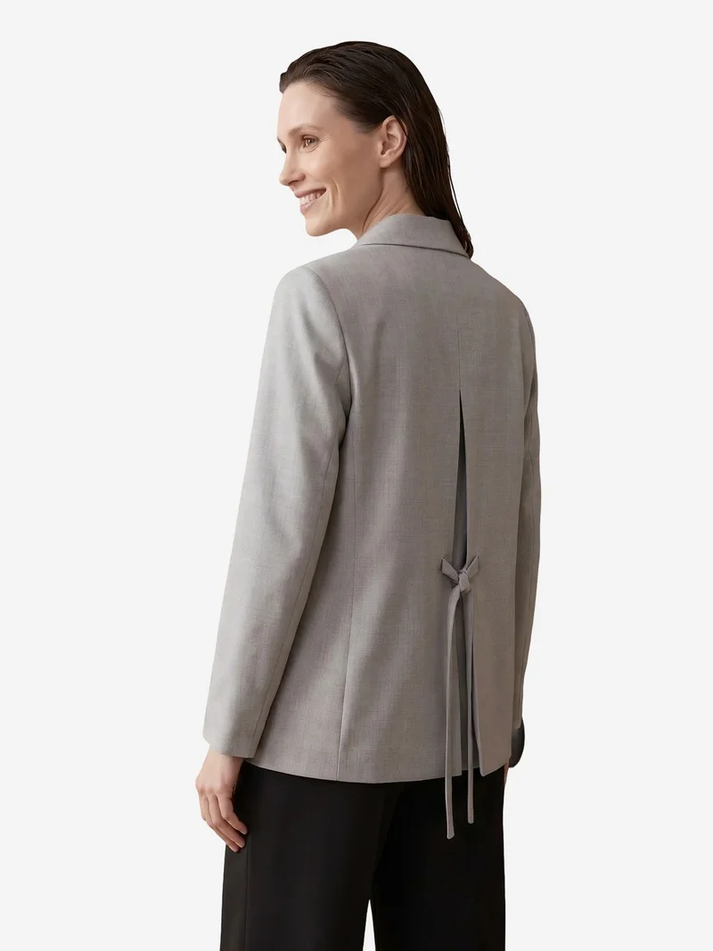 My Fashion Light Grey MY FASHION Shawl Collar Button Blazer Jacket for Women | Best Price UAE
