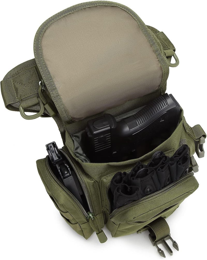 Linist Tactical Drop Leg Multipurpose Utility Waist Bag - Heavy-Duty Military-Style Thigh Pack Cross Body, Strap to Leg Or Hip for Motorcycling, Outdoor, Hiking, Adventure & Travel (Green) - Image 5