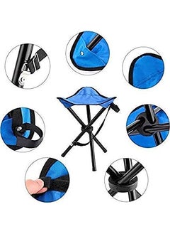 ROSEFINCH ROSEFINCH Stool for Outdoor Living Tripod 4 Leg Camping Stool Oxford Cloth Folding Camping Chair with Steel Tube for Outdoor Camping Hiking Fishing Picnic BBQ Travel 1pcs Multicolor  - Image 3