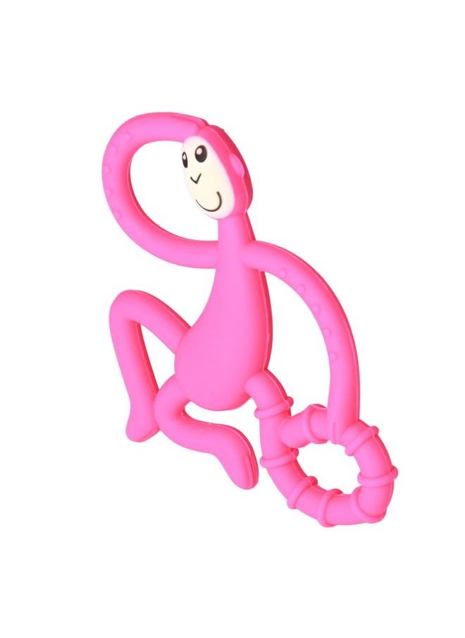 NIBEMINENT Silicone Monkey Shaped Teether Baby Cartoon Cute Portable Teething Toy Ring with Storage Box Pink  - Image 2