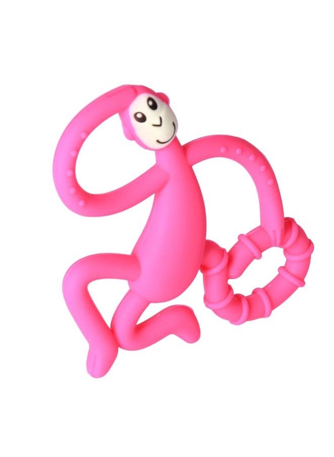 NIBEMINENT Silicone Monkey Shaped Teether Baby Cartoon Cute Portable Teething Toy Ring with Storage Box Pink  - Image 3